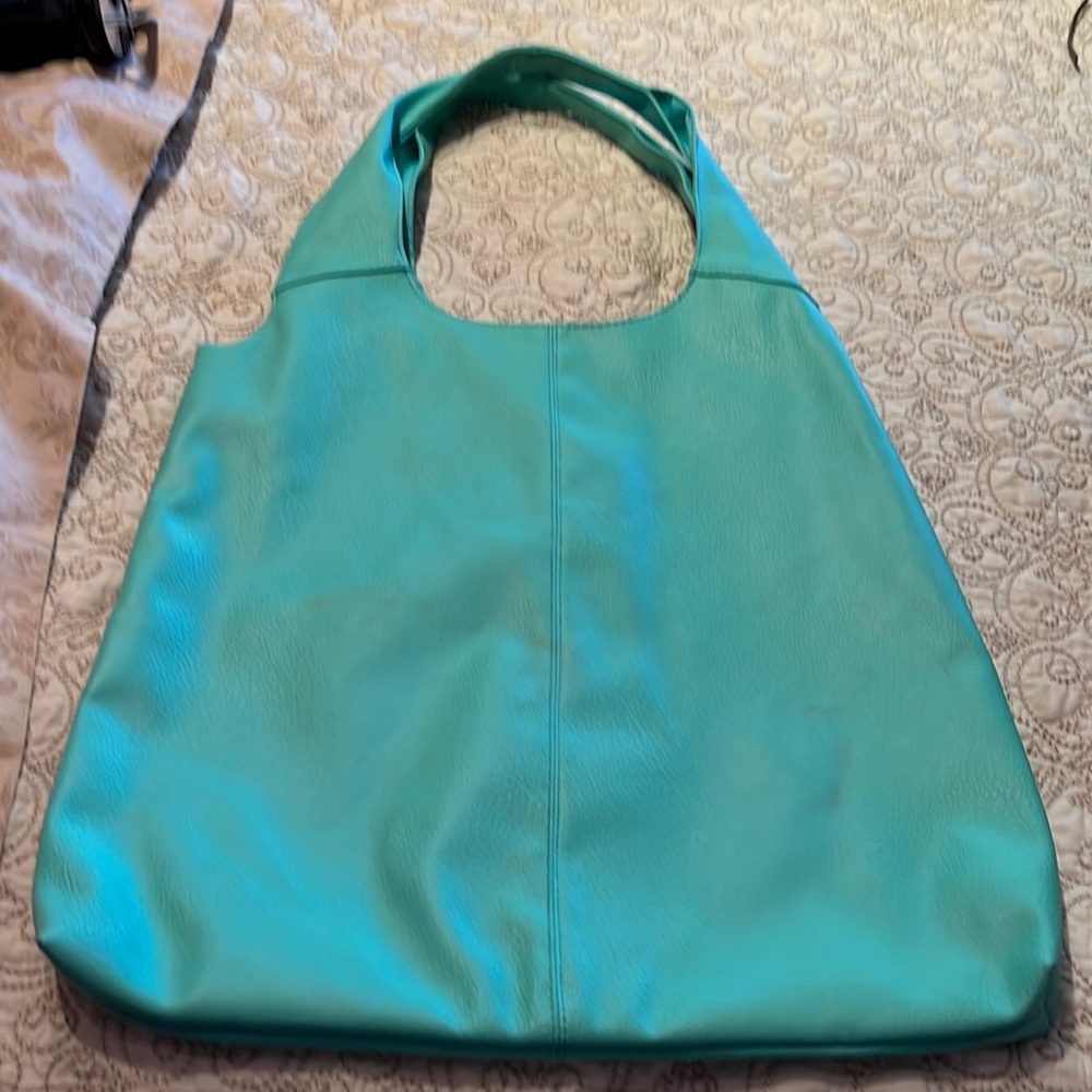 Vegan tote Aqua color